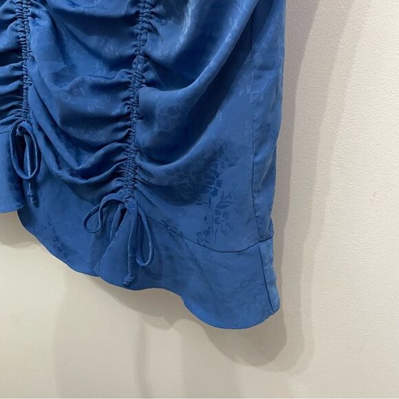 Rushed Skirt Coquette 10 Women’s Floral Blue Mini - Picture 6 of 8